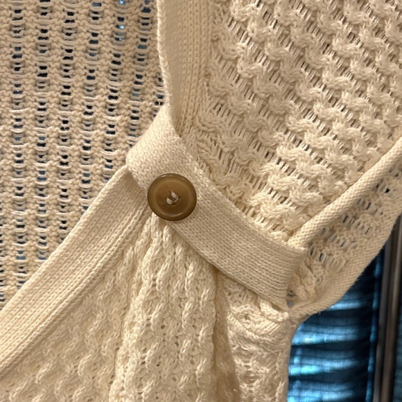 DKNY Cream Textured Button-Up Top - Picture 4 of 5